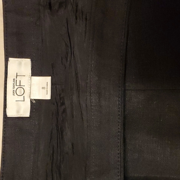 LOFT Printed Black A- Lined Skirt  8 - Picture 3 of 8